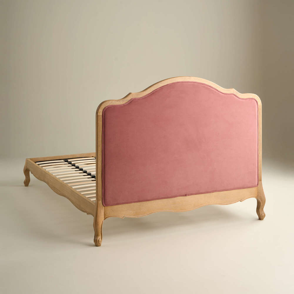 Sienna Beau Velvet Bed, Weathered Oak / Pink, Double